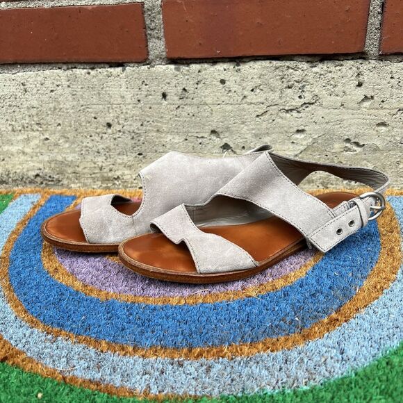 1. State Sandals Size 6.5 Tan Slingback Adjustable Straps Buckle Nordstrom - Picture 3 of 8